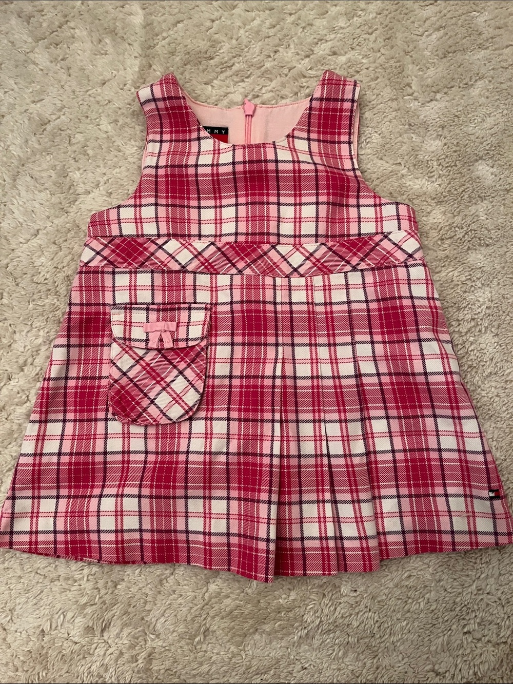 Tommy Hilfiger Pink Plaid Sleeveless Baby Dress